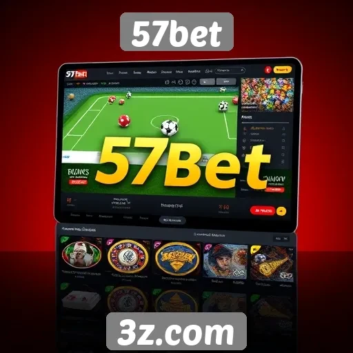 Interface do usuário do site 57bet